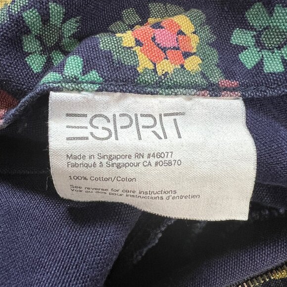 Rare Vintage ESPRIT Floral Print Pants Trousers Denim Jean Funky Rainbow 80s 90s - Picture 6 of 8